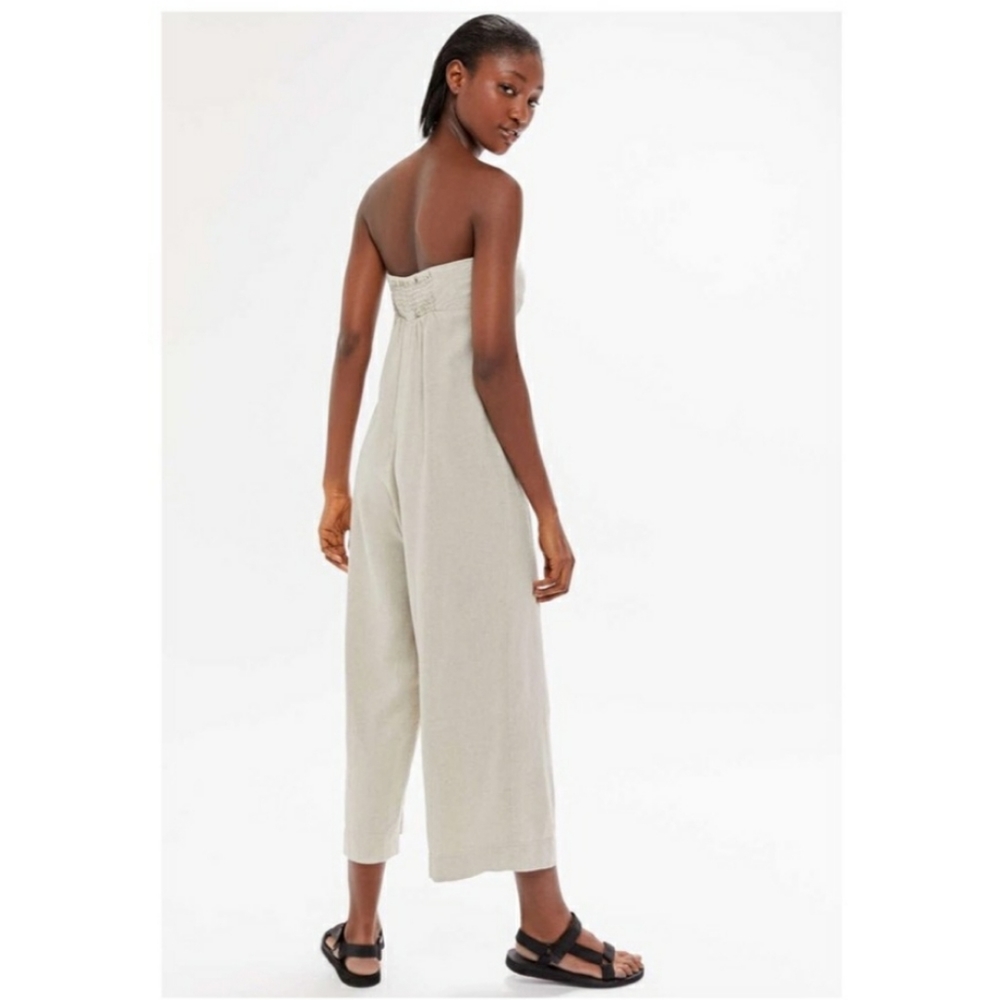 Urban Outfitters linen strapless wide-leg jumpsuit - Picture 2 of 16
